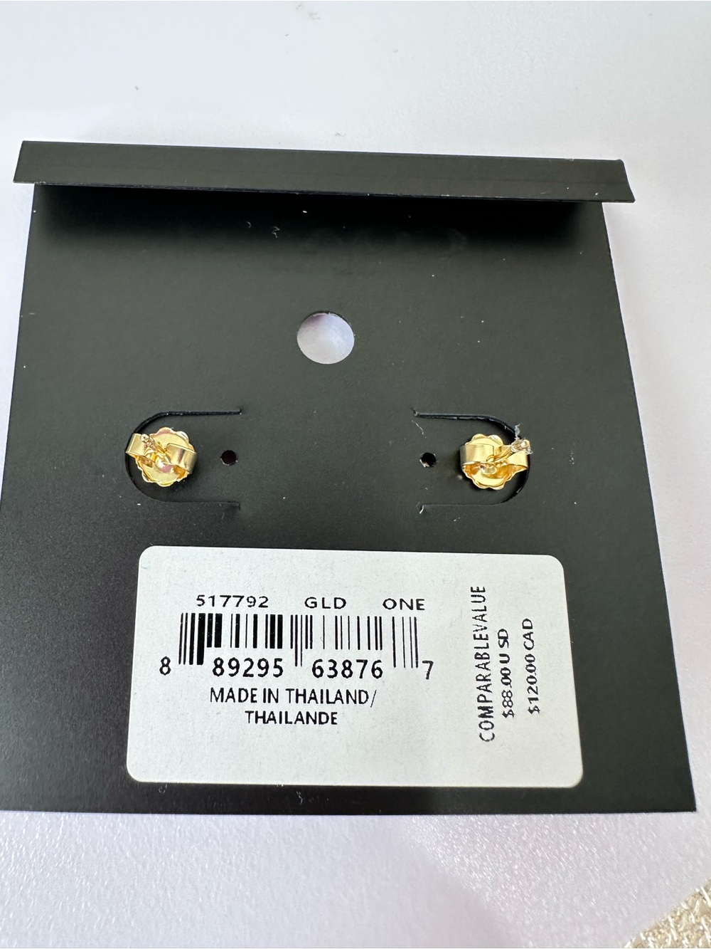 Coach Butterfly Cream Enamel Stud Earrings Goldtone with Signature C - Picture 6 of 7